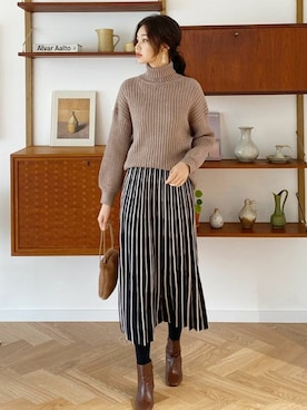 「DHOLIC（ディーホリック）のアイテム（ピアス（両耳用））」を使った、ディーホリックさん（レディース・163cm）の冬コーディネート