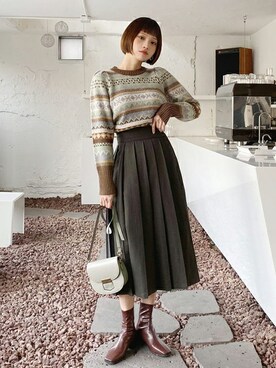 「シック」｜ディーホリックさん（レディース・163cm）の冬コーディネート