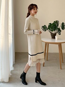 「DHOLIC（ディーホリック）のアイテム（ワンピース/ドレス）」を使った、ディーホリックさん（レディース・165cm）の冬コーディネート