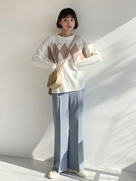 「DHOLIC（ディーホリック）の新作10％OFF（Tシャツ/カットソー）」を使った、ディーホリックさん（レディース・163cm）の冬コーディネート