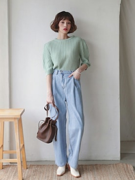 「DHOLIC（ディーホリック）の新作10％OFF（Tシャツ/カットソー）」を使った、ディーホリックさん（レディース・163cm）の冬コーディネート