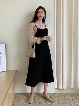 「DHOLIC（ディーホリック）の新作10％OFF（Tシャツ/カットソー）」を使った、ディーホリックさん（レディース・165cm）の冬コーディネート