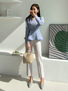 「coordinate」｜「アイテム（スラックス）」を使った、ディーホリックさん（レディース・165cm）の春コーディネート