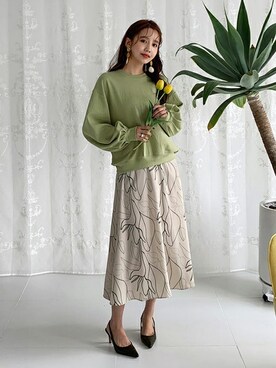 「DHOLIC（ディーホリック）の新作10％OFF（Tシャツ/カットソー）」を使った、ディーホリックさん（レディース・165cm）の春コーディネート