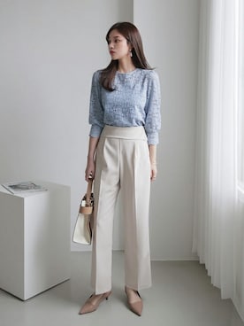 「coordinate」｜「アイテム（スラックス）」を使った、ディーホリックさん（レディース・165cm）の春コーディネート