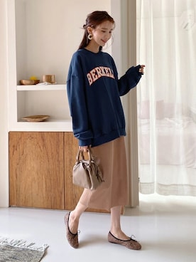 「DHOLIC（ディーホリック）の新作10％OFF（Tシャツ/カットソー）」を使った、ディーホリックさん（レディース・165cm）の春コーディネート