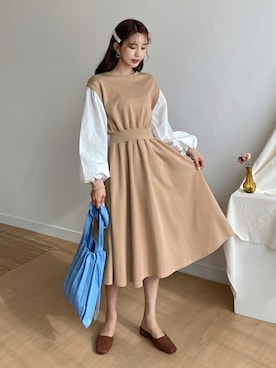 Dholic ディーホリック の 配色スウェットワンピース ワンピース Wear