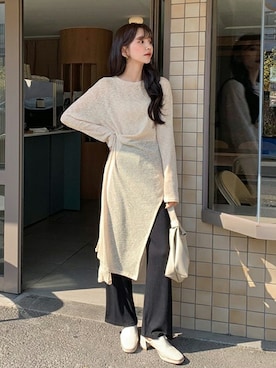 「DHOLIC（ディーホリック）の新作10％OFF（Tシャツ/カットソー）」を使った、ディーホリックさん（レディース・165cm）の春コーディネート