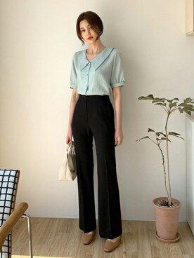 「coordinate」｜「アイテム（スラックス）」を使った、ディーホリックさん（レディース・165cm）の春コーディネート