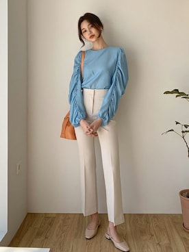 「coordinate」｜「アイテム（スラックス）」を使った、ディーホリックさん（レディース・165cm）の春コーディネート