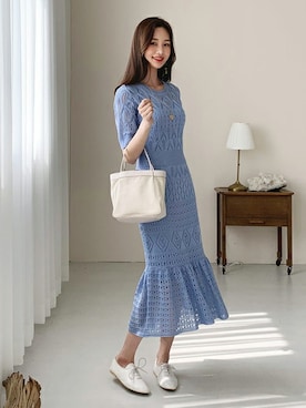 「DHOLIC（ディーホリック）の新作10％OFF（Tシャツ/カットソー）」を使った、ディーホリックさん（レディース・165cm）の春コーディネート