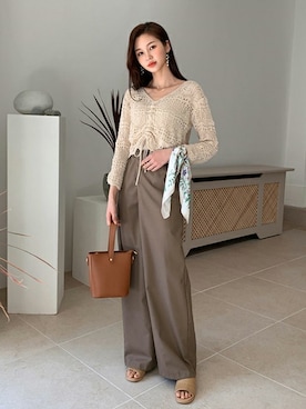 「coordinate」｜「アイテム（スラックス）」を使った、ディーホリックさん（レディース・165cm）の春コーディネート