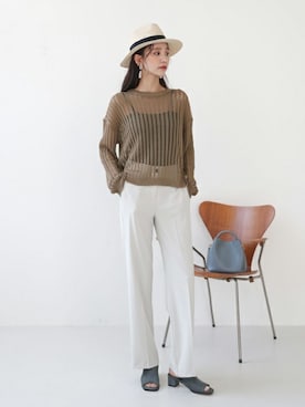 「coordinate」｜「アイテム（スラックス）」を使った、ディーホリックさん（レディース・165cm）の春コーディネート