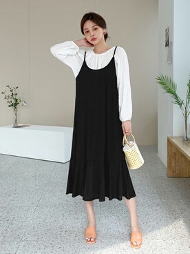 「DHOLIC（ディーホリック）のアイテム（ドレス）」を使った、ディーホリックさん（レディース・165cm）の春コーディネート