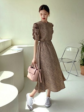 「DHOLIC（ディーホリック）の新作10％OFF（Tシャツ/カットソー）」を使った、ディーホリックさん（レディース・165cm）の春コーディネート