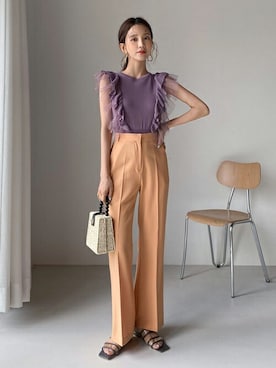 「coordinate」｜「アイテム（スラックス）」を使った、ディーホリックさん（レディース・165cm）の春コーディネート