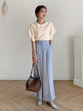 「coordinate」｜「アイテム（スラックス）」を使った、ディーホリックさん（レディース・165cm）の夏コーディネート