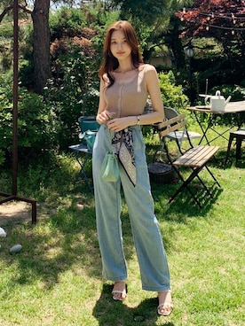 「DHOLIC（ディーホリック）の新作10％OFF（Tシャツ/カットソー）」を使った、ディーホリックさん（レディース・165cm）の夏コーディネート