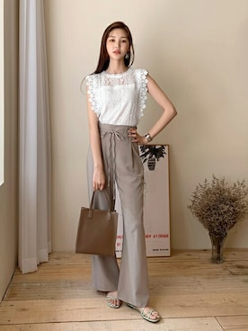 「DHOLIC（ディーホリック）の新作10％OFF（Tシャツ/カットソー）」を使った、ディーホリックさん（レディース・165cm）の夏コーディネート