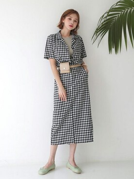 「DHOLIC（ディーホリック）の新作10％OFF（Tシャツ/カットソー）」を使った、ディーホリックさん（レディース・165cm）の夏コーディネート