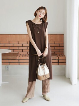 「DHOLIC（ディーホリック）のアイテム（ワンピース/ドレス）」を使った、ディーホリックさん（レディース・165cm）の夏コーディネート