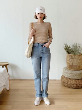 「キャップ女子」｜ディーホリックさん（レディース・165cm）の夏コーディネート