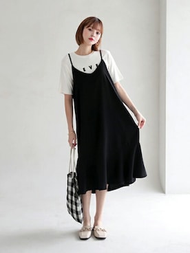 「DHOLIC（ディーホリック）の新作10％OFF（Tシャツ/カットソー）」を使った、ディーホリックさん（レディース・165cm）の夏コーディネート