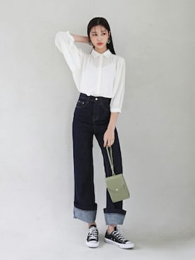 「DHOLIC（ディーホリック）の新作10％OFF（Tシャツ/カットソー）」を使った、ディーホリックさん（レディース・163cm）の夏コーディネート