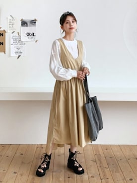 「DHOLIC（ディーホリック）の新作10％OFF（Tシャツ/カットソー）」を使った、ディーホリックさん（レディース・164cm）の夏コーディネート