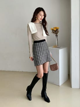 「DHOLIC（ディーホリック）の新作10％OFF（Tシャツ/カットソー）」を使った、ディーホリックさん（レディース・164cm）の夏コーディネート