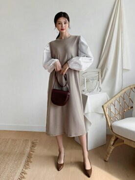 「DHOLIC（ディーホリック）の新作10％OFF（Tシャツ/カットソー）」を使った、ディーホリックさん（レディース・163cm）の秋コーディネート