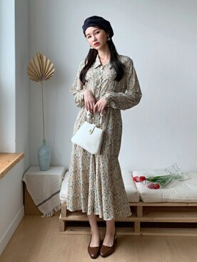 「DHOLIC（ディーホリック）のアイテム（ワンピース）」を使った、ディーホリックさん（レディース・163cm）の秋コーディネート