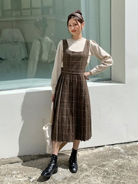 「プリーツ」｜ディーホリックさん（レディース・163cm）の秋コーディネート