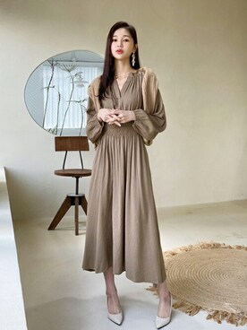 「DHOLIC（ディーホリック）のアイテム（ワンピース）」を使った、ディーホリックさん（レディース・163cm）の秋コーディネート