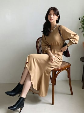 「スウェットワンピース」｜ディーホリックさん（レディース・165cm）の秋コーディネート