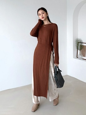 「DHOLIC（ディーホリック）の新作10％OFF（Tシャツ/カットソー）」を使った、ディーホリックさん（レディース・163cm）の秋コーディネート