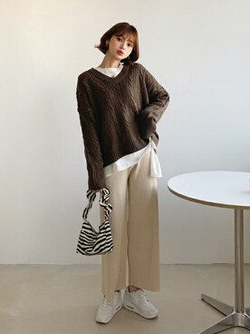 「ルーズフィット」｜ディーホリックさん（レディース・165cm）の秋コーディネート