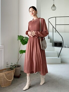 「プリーツ」｜ディーホリックさん（レディース・163cm）の秋コーディネート