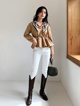 「DHOLIC（ディーホリック）の新作10％OFF（Tシャツ/カットソー）」を使った、ディーホリックさん（レディース・164cm）の秋コーディネート