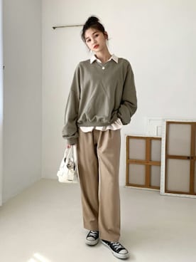 「DHOLIC（ディーホリック）の新作10％OFF（Tシャツ/カットソー）」を使った、ディーホリックさん（レディース・163cm）の秋コーディネート