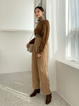 「DHOLIC（ディーホリック）の新作10％OFF（Tシャツ/カットソー）」を使った、ディーホリックさん（レディース・163cm）の秋コーディネート