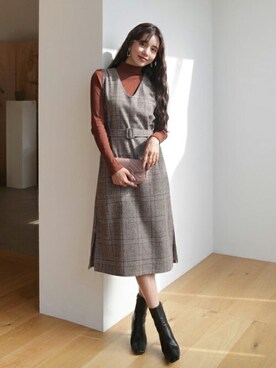 「DHOLIC（ディーホリック）の新作10％OFF（Tシャツ/カットソー）」を使った、ディーホリックさん（レディース・164cm）の秋コーディネート