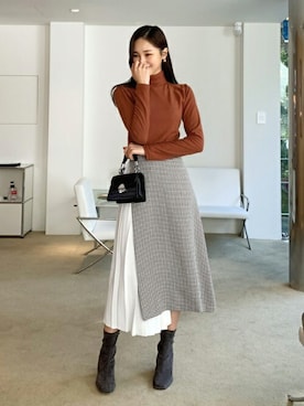 「プリーツ」｜ディーホリックさん（レディース・163cm）の秋コーディネート