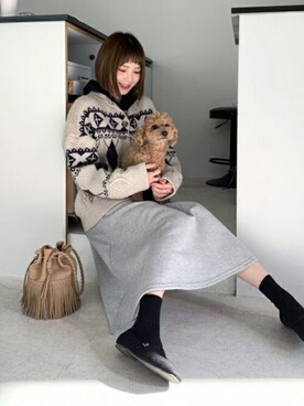 「DHOLIC（ディーホリック）のアイテム（カーディガン/ボレロ）」を使った、ディーホリックさん（レディース・165cm）の秋コーディネート