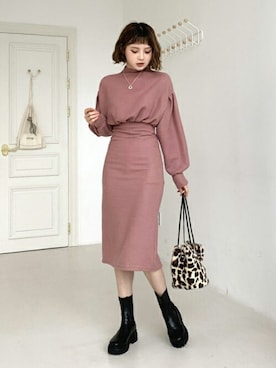 「DHOLIC（ディーホリック）のアイテム（ワンピース/ドレス）」を使った、ディーホリックさん（レディース・165cm）の秋コーディネート