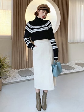 「カシミヤ」｜「アイテム（トップス）」を使った、ディーホリックさん（レディース・165cm）の冬コーディネート