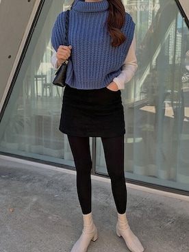 「白ブーツ」｜ディーホリックさん（レディース・168cm）の冬コーディネート