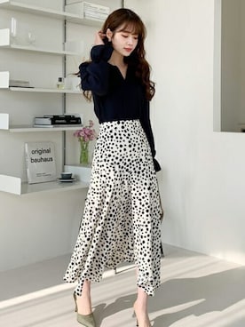 「レオパードスカート」｜ディーホリックさん（レディース・164cm）の冬コーディネート