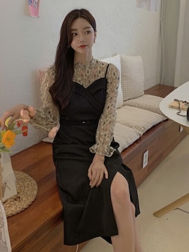 「アイテム（ワンピース）」を使った、ディーホリックさん（レディース・172cm）の冬コーディネート