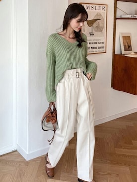 「DHOLIC（ディーホリック）のアイテム（パンツ）」を使った、ディーホリックさん（レディース・164cm）の冬コーディネート